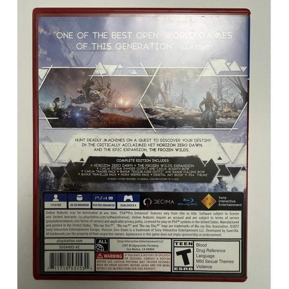 Horizon Zero Dawn Complete Edition PlayStation Hits (Sony‎ PS4, 2017) CIB